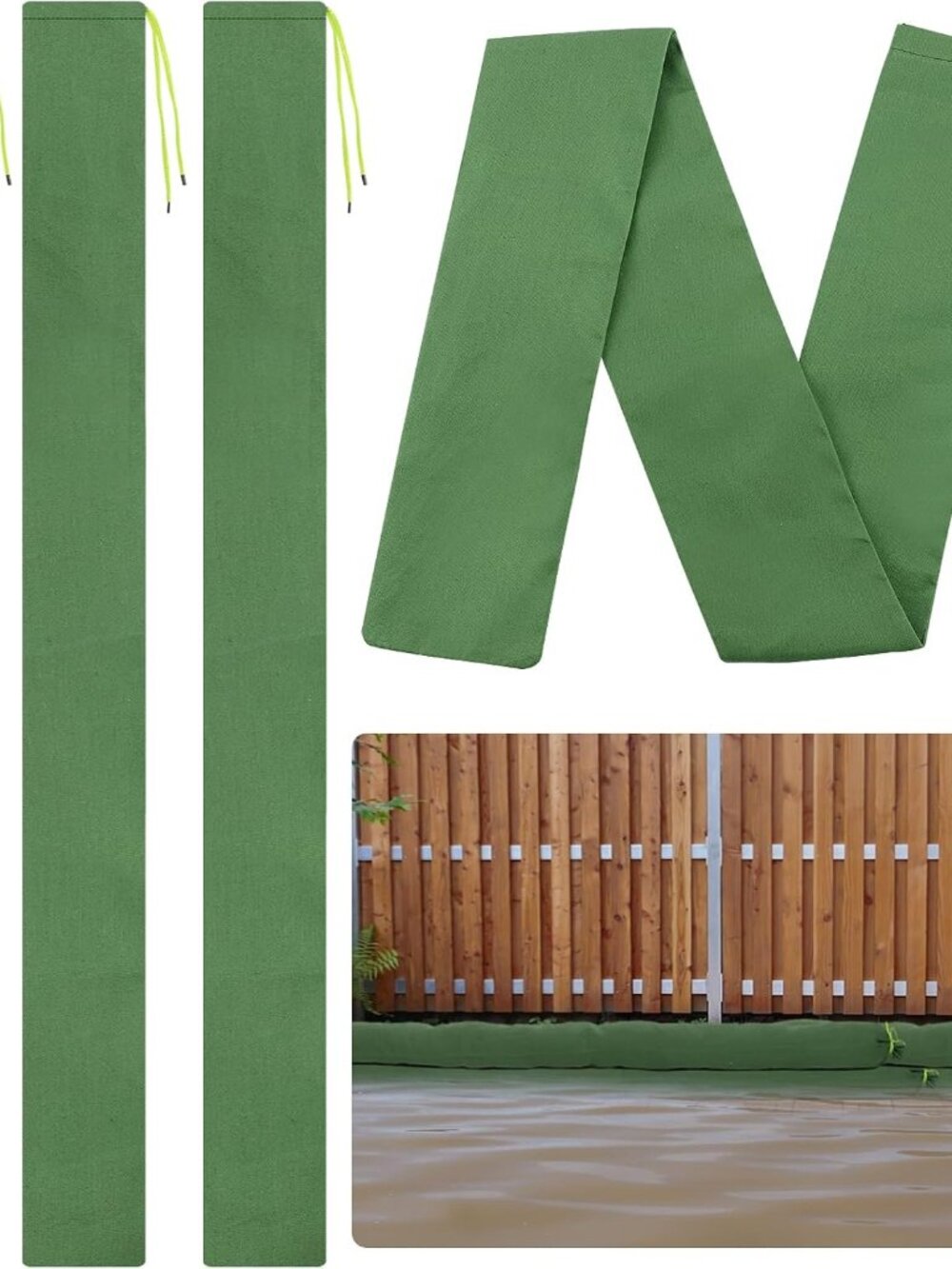 4pcs 7ft Long Thickened Canvas Sand Bags for Flooding with Elastic Band